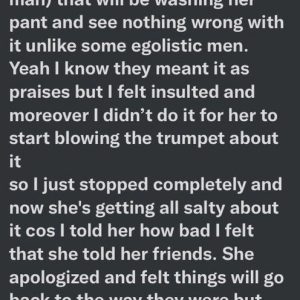 "My Girlfriend Bragged To Friends That I Wash Her Pants" - Man Laments