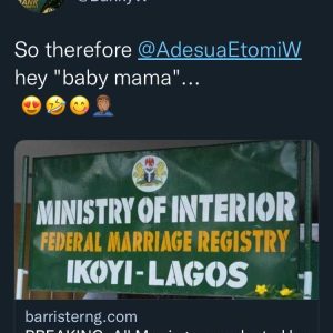 Singer, Banky W Calls Adesua ‘Baby Mama’ As Court Declares Marriages Conducted At Ikoyi Registry Illegal